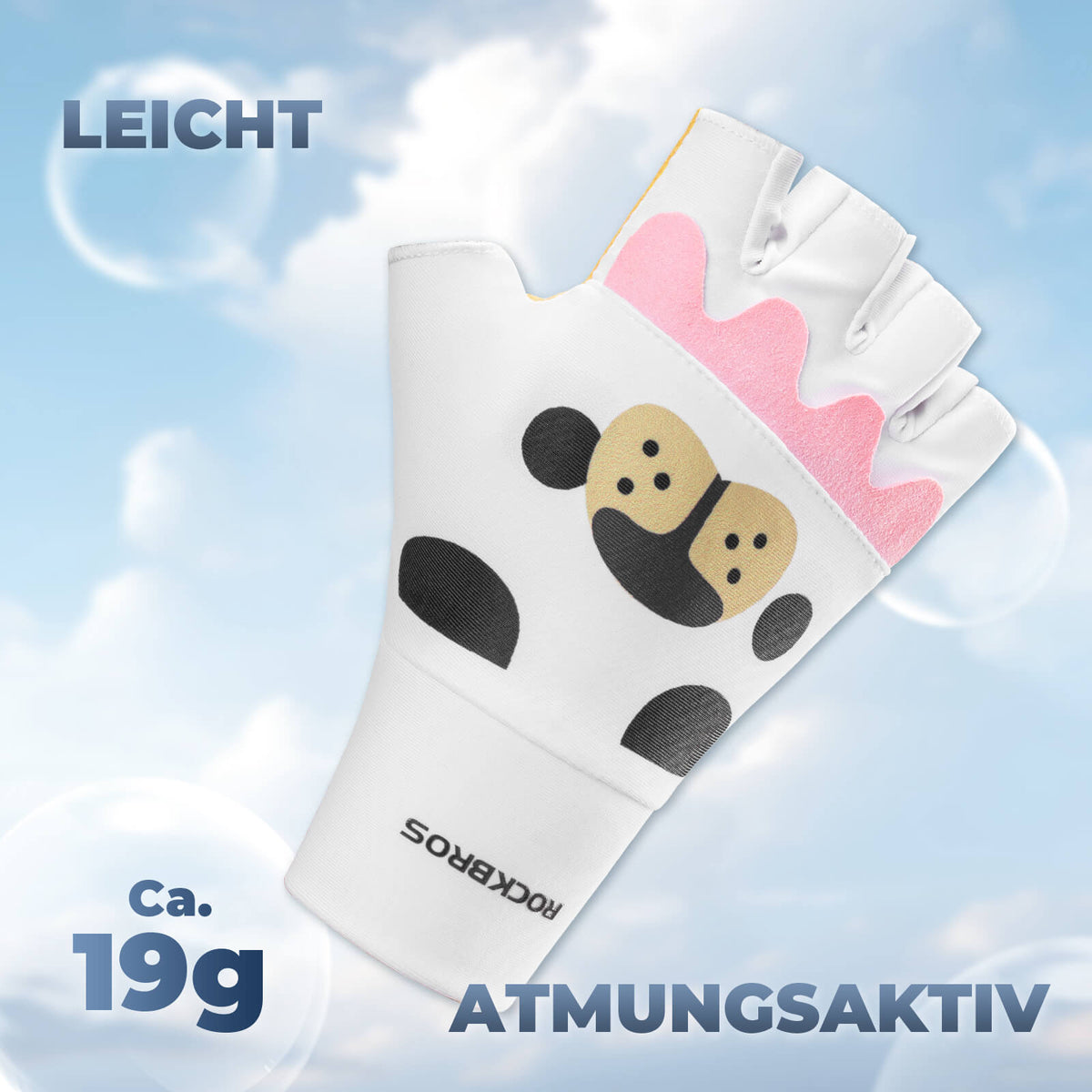 ROCKBROS Guantes de bicicleta para niños de media finger fingerless