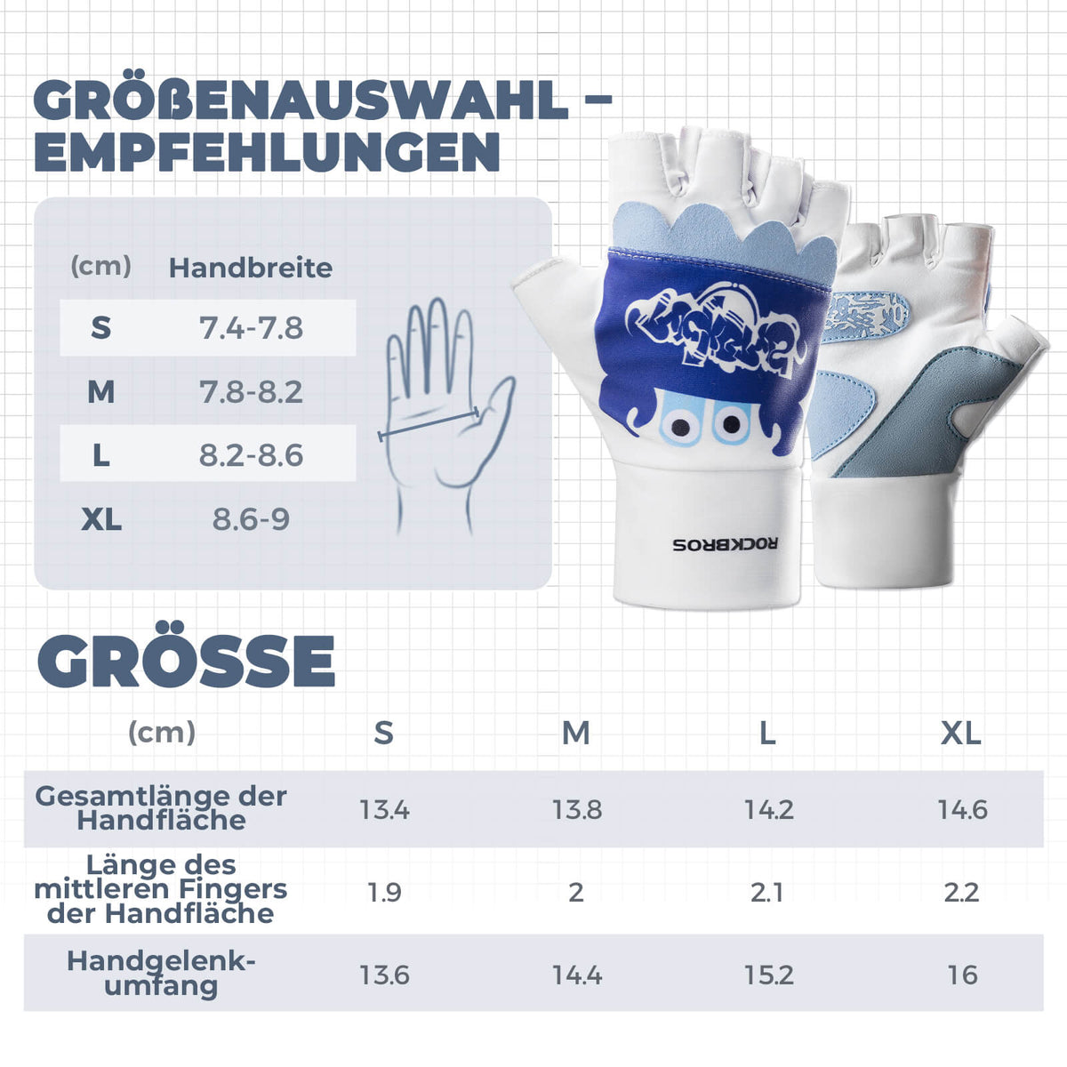 ROCKBROS Guantes de bicicleta para niños de media finger fingerless