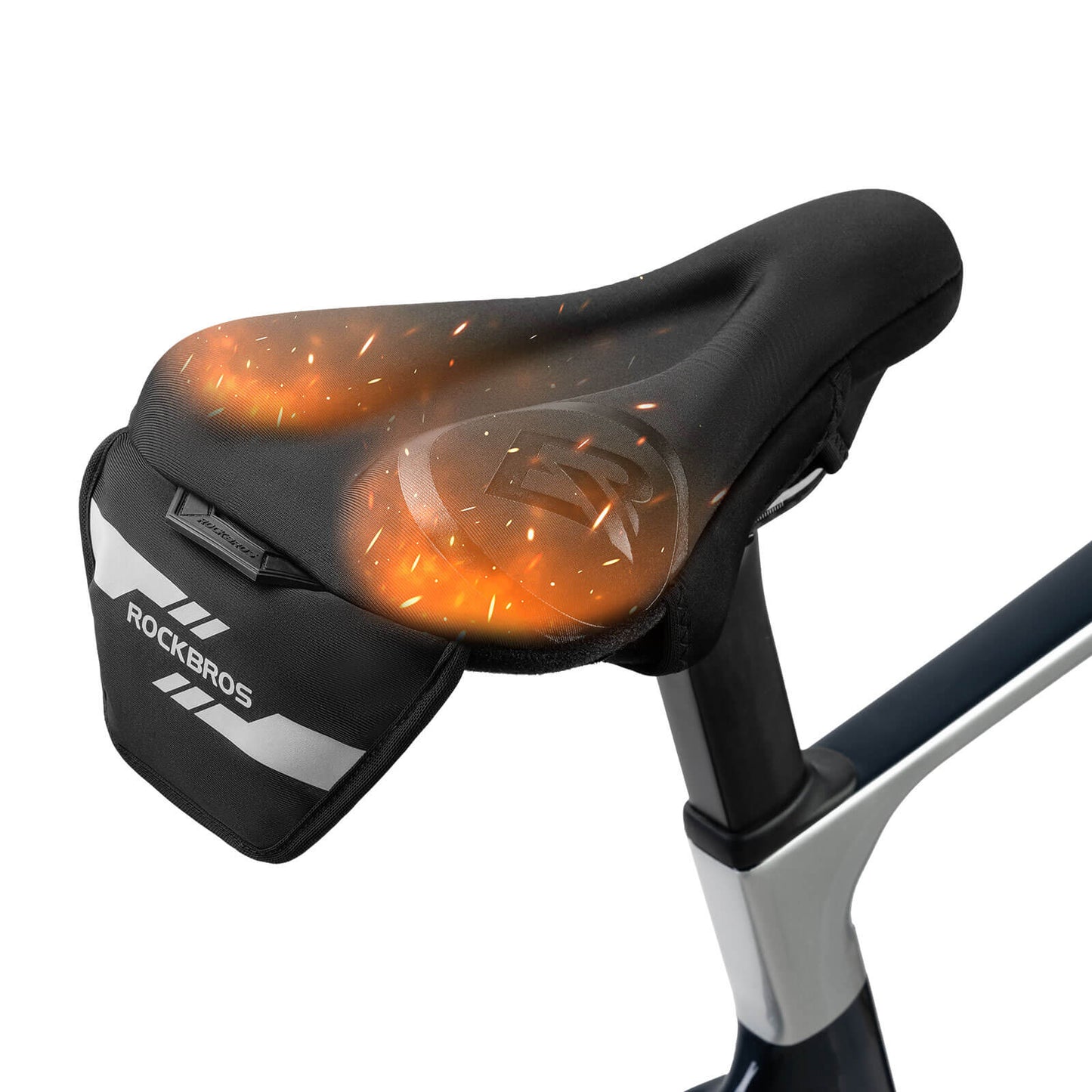 Funda de sillín calefactable con cierres rápidos para MTB, bicicleta de carretera y bicicleta eléctrica de Rockbros