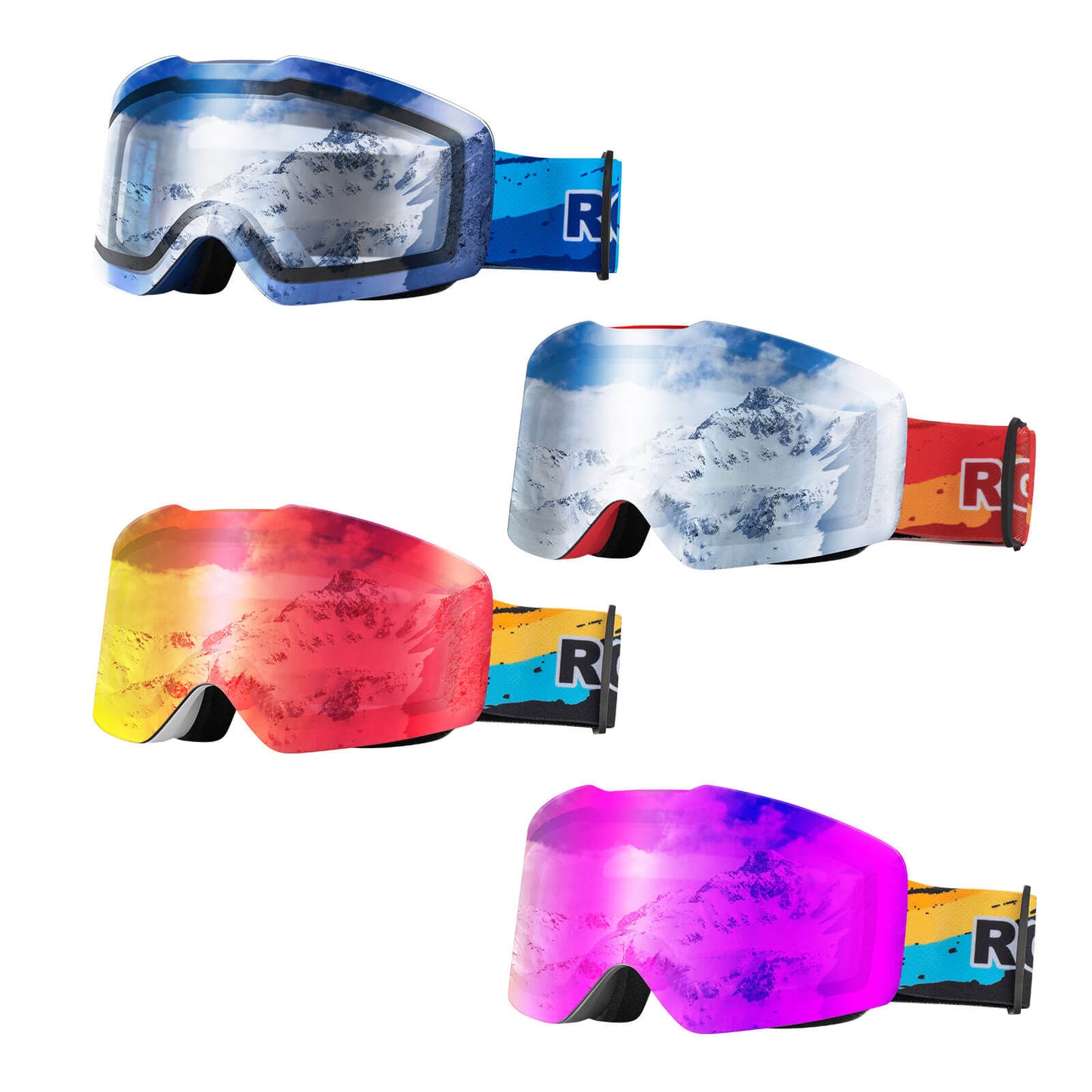 Gafas de esquí, gafas de nieve, polarizadas, gafas deportivas compatibles con casco, esquí, ROCKBROS