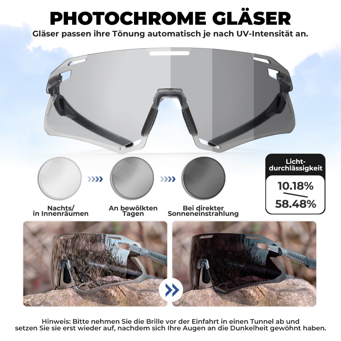 Gafas de sol, gafas de ciclismo a prueba de viento para deportes al aire libre, ROCKBROS