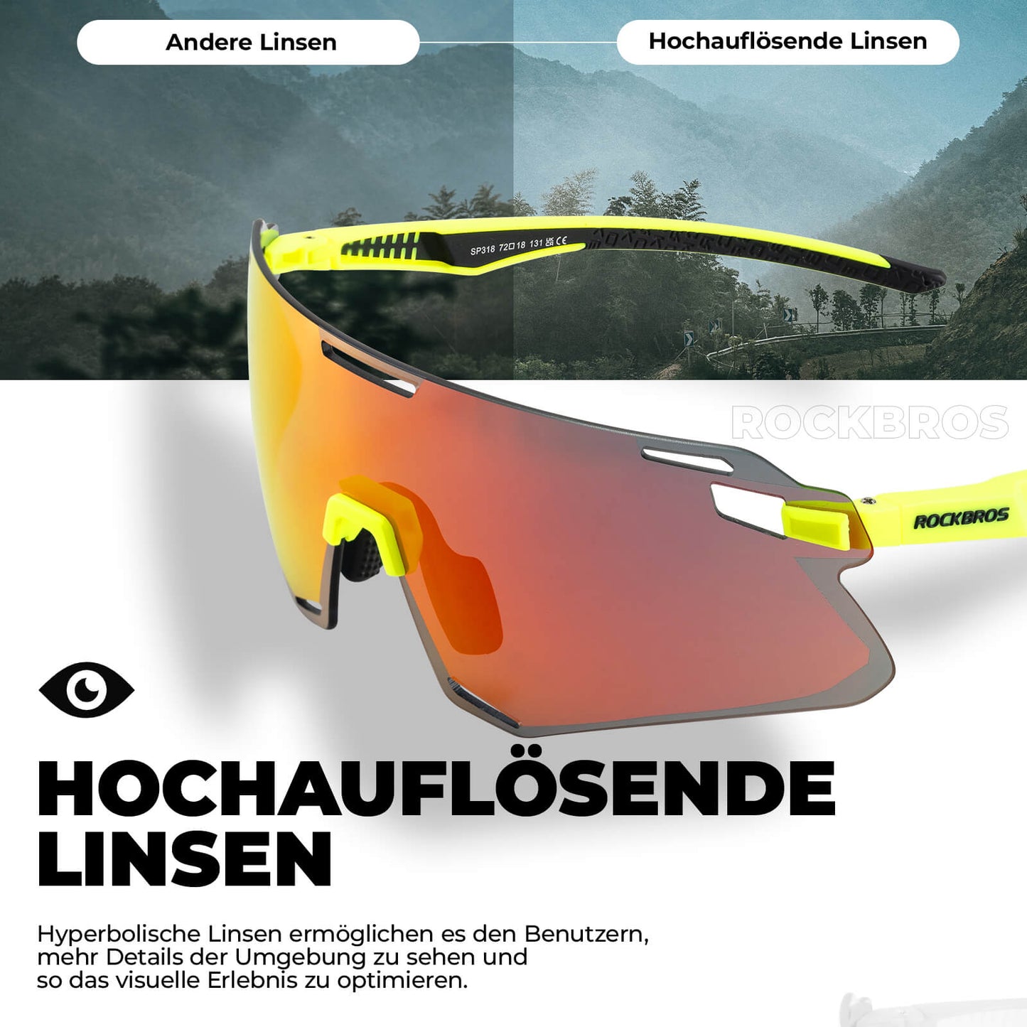 Gafas de sol, gafas de ciclismo a prueba de viento para deportes al aire libre, ROCKBROS