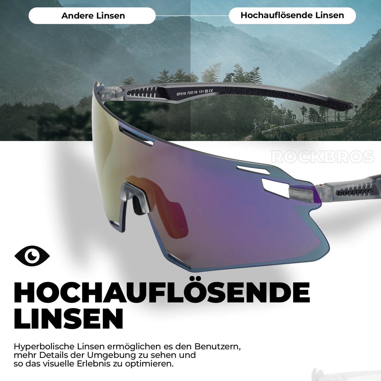 Gafas de sol, gafas de ciclismo a prueba de viento para deportes al aire libre, ROCKBROS