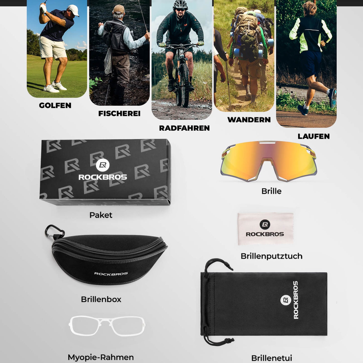 Gafas de sol, gafas de ciclismo a prueba de viento para deportes al aire libre, ROCKBROS