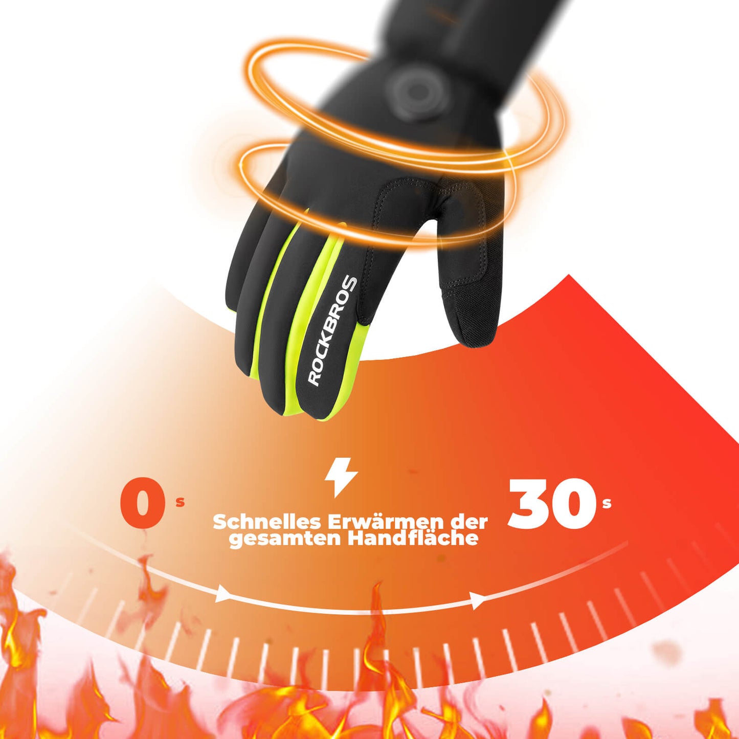 Guantes de ciclismo calefactables de invierno con pantalla táctil M-2XL ROCKBROS