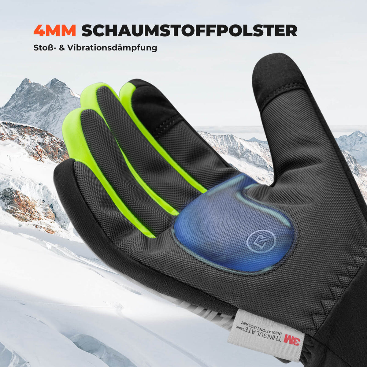 ROCKBROS Guantes de Invierno para Bicicleta Táctiles Cálidos Cortaviento
