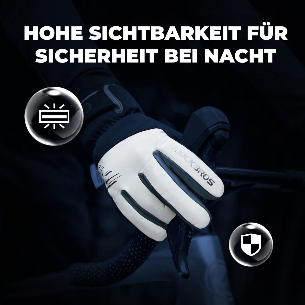 ROCKBROS Guantes de Invierno para Bicicleta Táctiles Cálidos Cortaviento