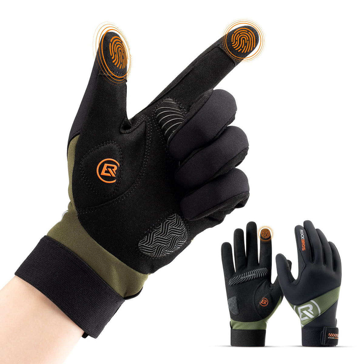 ROCKBROS Guantes de ciclismo de otoño compatibles con pantalla táctil