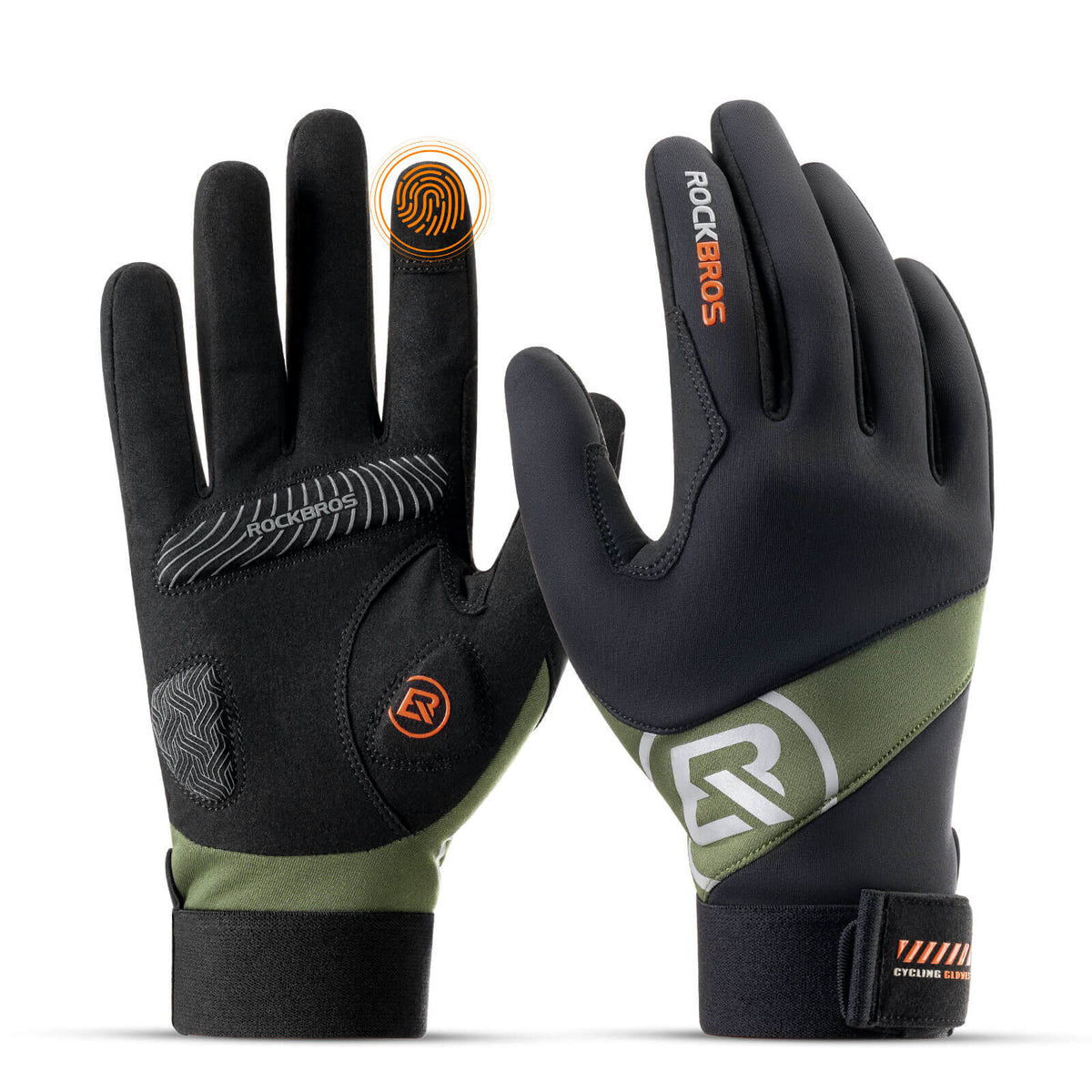 ROCKBROS Guantes de ciclismo de otoño compatibles con pantalla táctil