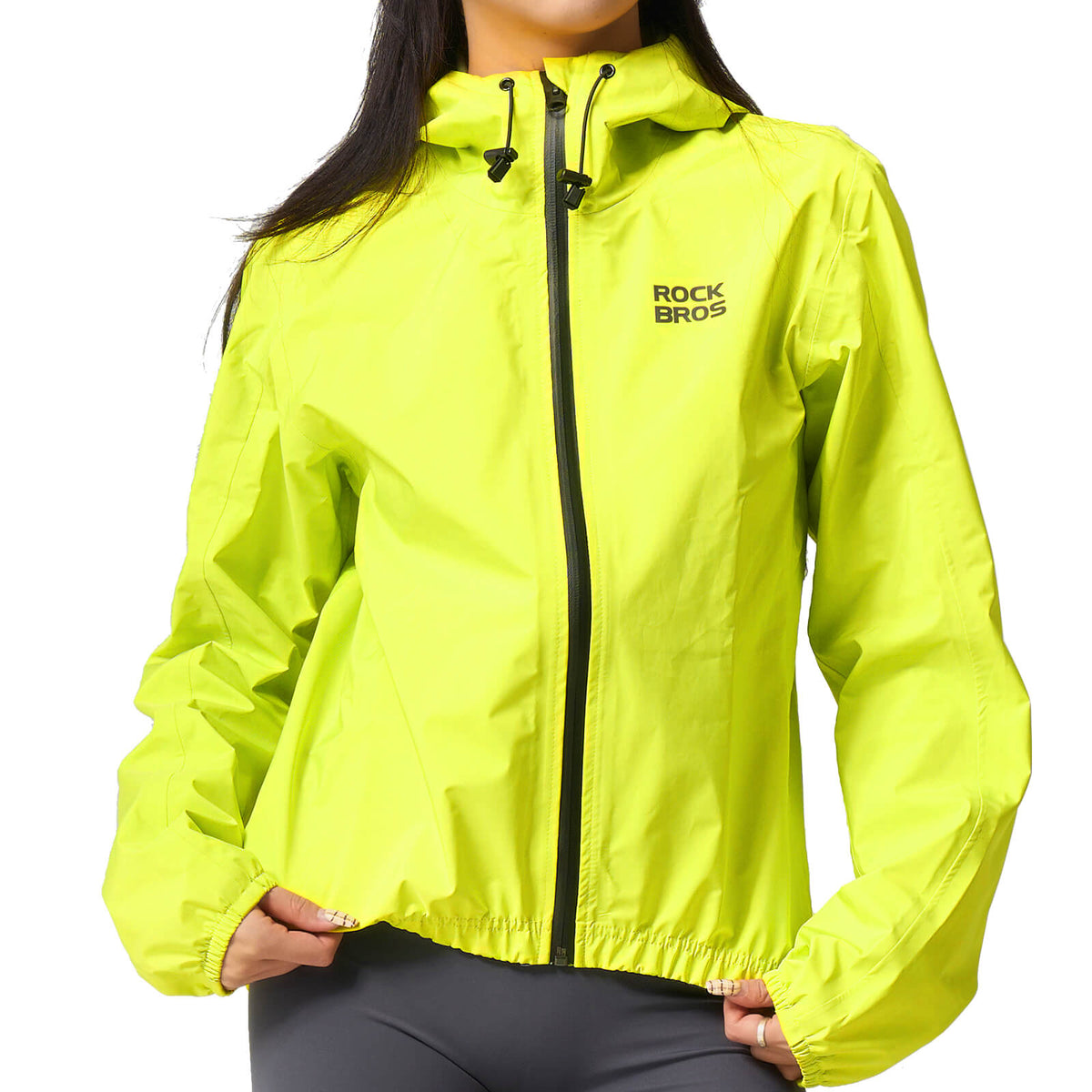 ROCKBROS Neon Amarillo Chaqueta Impermeable Ligera 0-15° Hombres/Mujeres