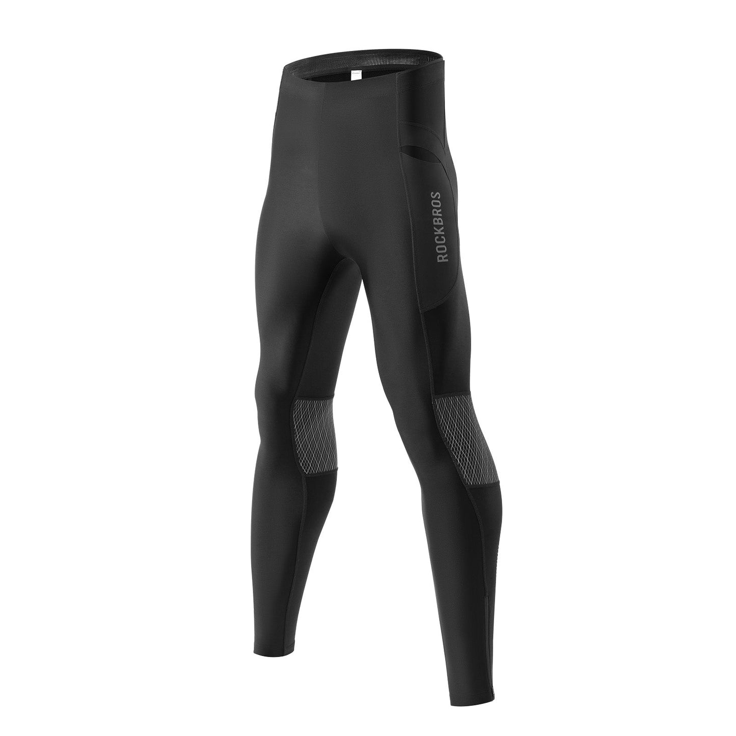 Pantalones térmicos de ciclismo de invierno, mallas de compresión de forro polar, 3 bolsillos, ROCKBROS