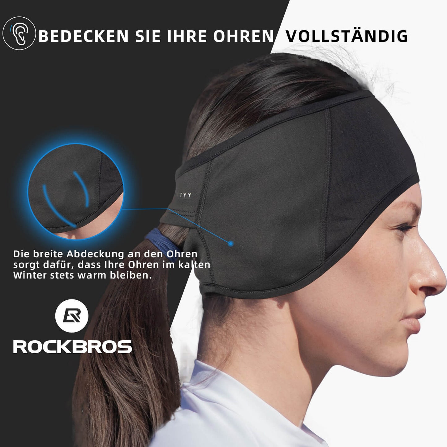 Calentadores de orejas térmicos de ciclismo de invierno para hombres y mujeres ROCKBROS