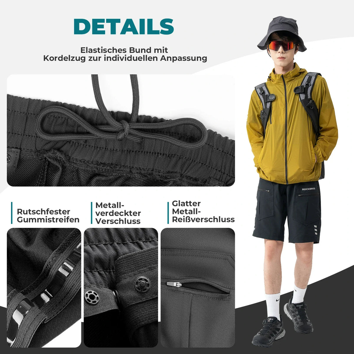 ROCKBROS Culote de Ciclismo para Hombre con Acolchado 4D