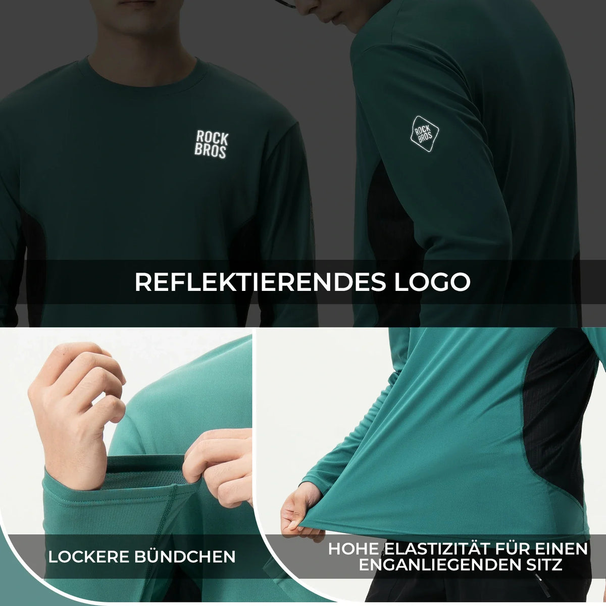 ROCKBROS Maillota de ciclismo de manga larga para hombre