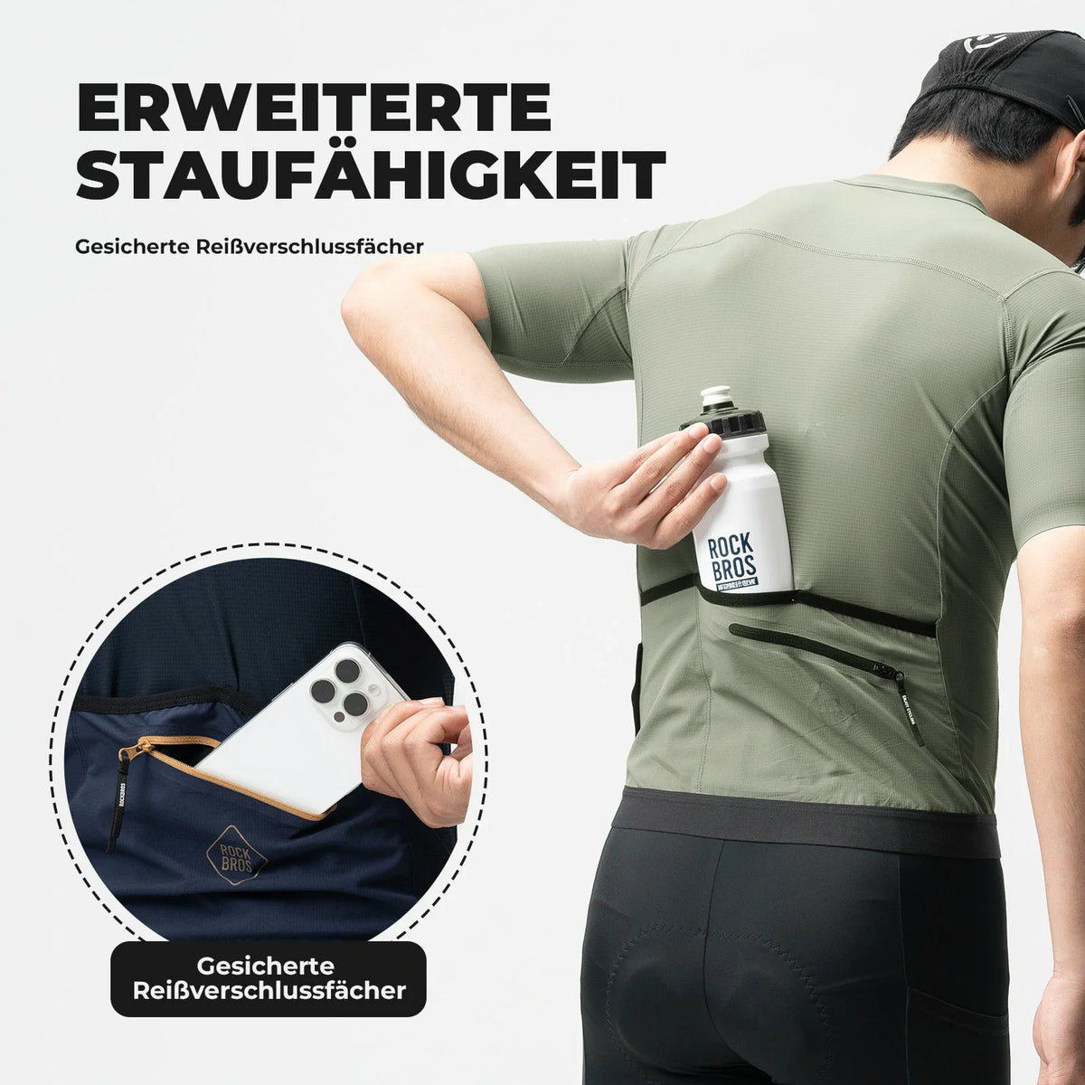 ROCKBROS Maillot de Ciclismo de Manga Corta para Hombre, Maillot Transpirable de Secado Rápido para Bicicleta de Carretera