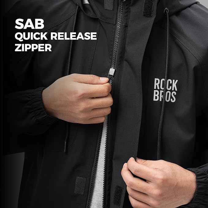 ROCKBROS Chaqueta de lluvia impermeable transpirable capote de lluvia abrigo de lluvia cortavientos