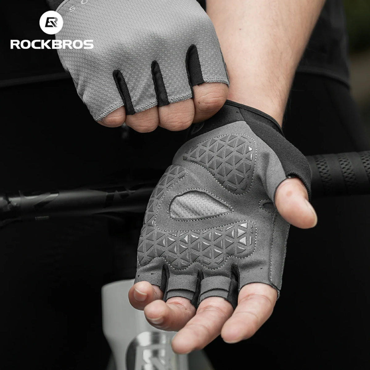 ROCKBROS S424 Guantes de bicicleta de media dedo