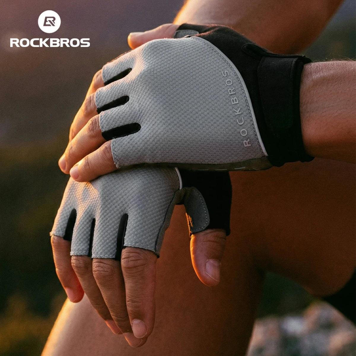ROCKBROS S424 Guantes de bicicleta de media dedo