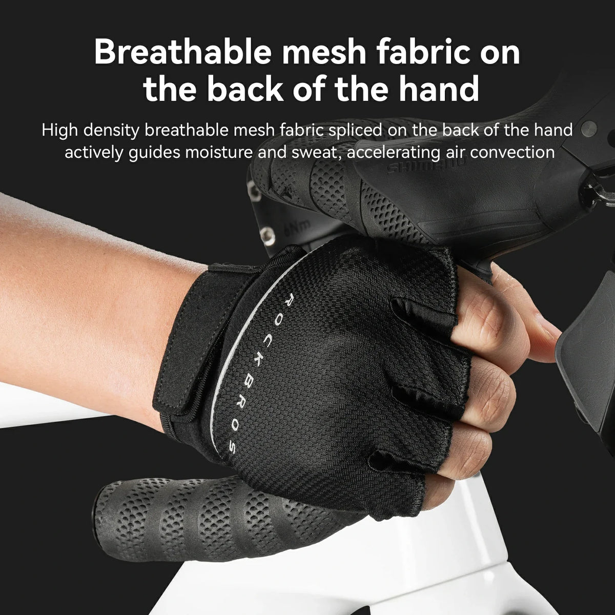 ROCKBROS S424 Guantes de bicicleta de media dedo
