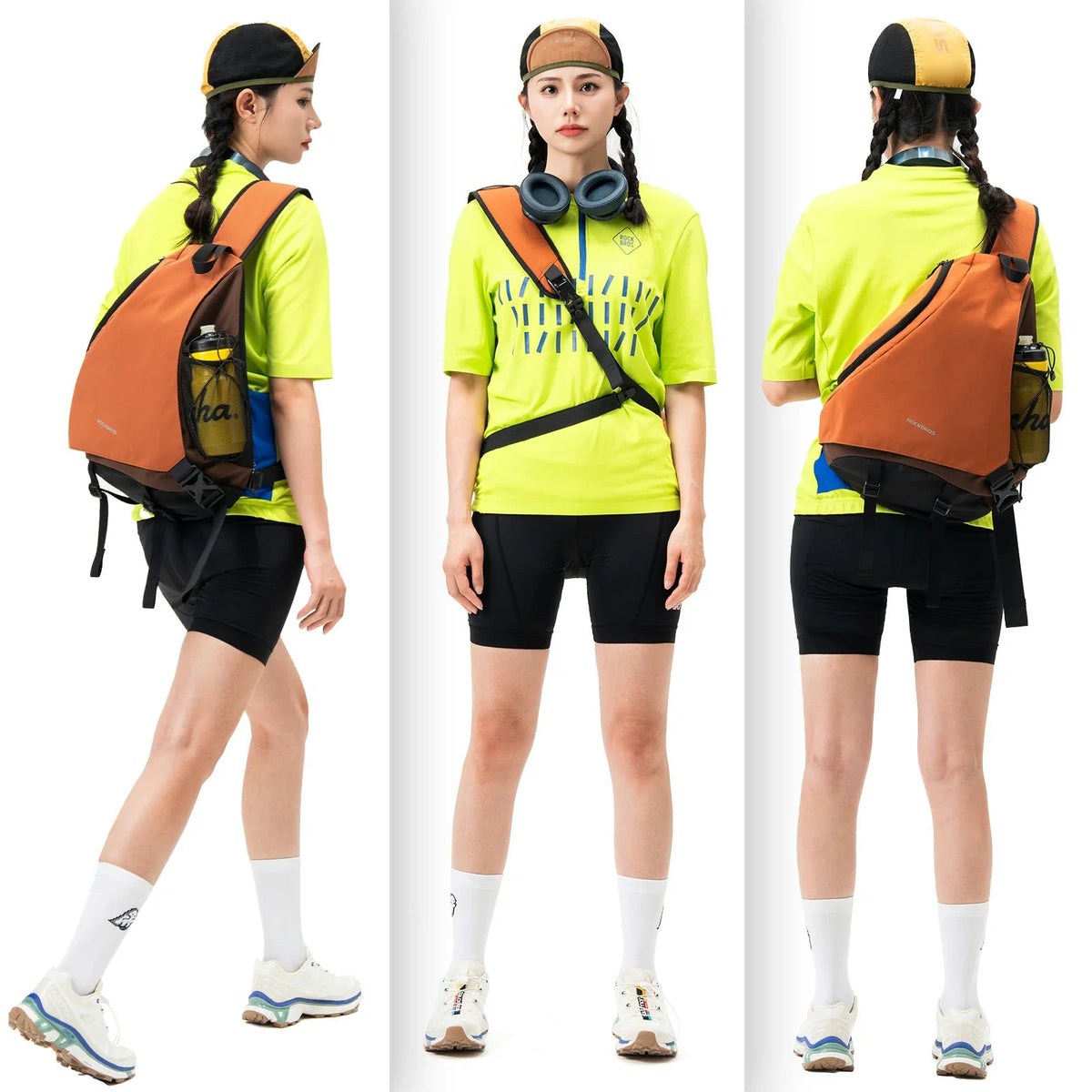 Bolsa de hombro ROCKBROS Grande, Mochila tipo bandolera con cierre magnético, Bolso cruzado