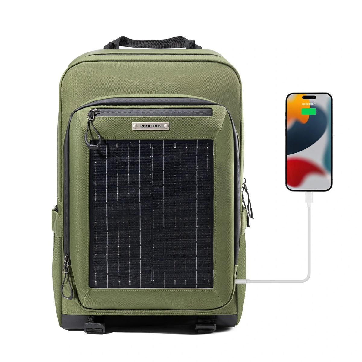 ROCKBROS Mochila Solar Solar Rucksack 20L con 10V 14W Flexible Desmontable
