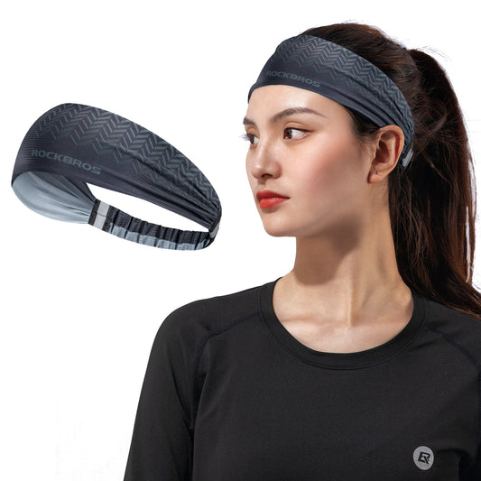 ROCKBROS Cintas para la frente deportivas transpirables banda de sudor para la frente elástica antideslizante cinta de pelo