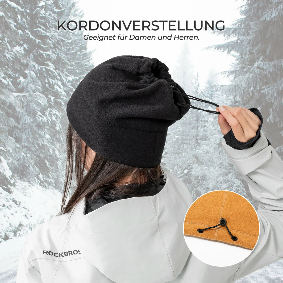 ROCKBROS Bufanda tubular de invierno de forro polar, braga térmica para el cuello, pañuelo multifunción cortaviento