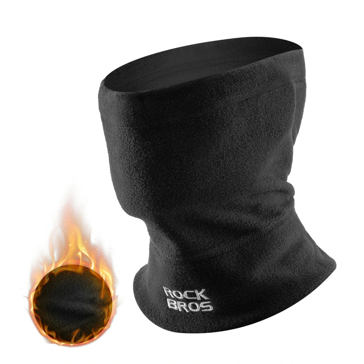 ROCKBROS Bufanda tubular de invierno de forro polar, braga térmica para el cuello, pañuelo multifunción cortaviento