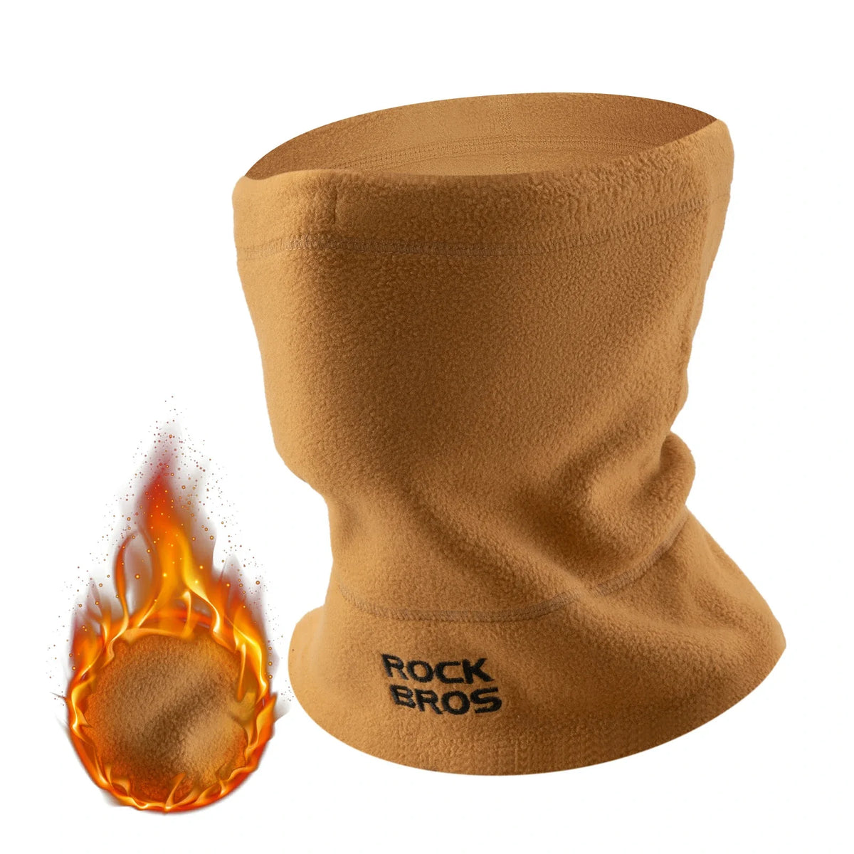 ROCKBROS Bufanda tubular de invierno de forro polar, braga térmica para el cuello, pañuelo multifunción cortaviento