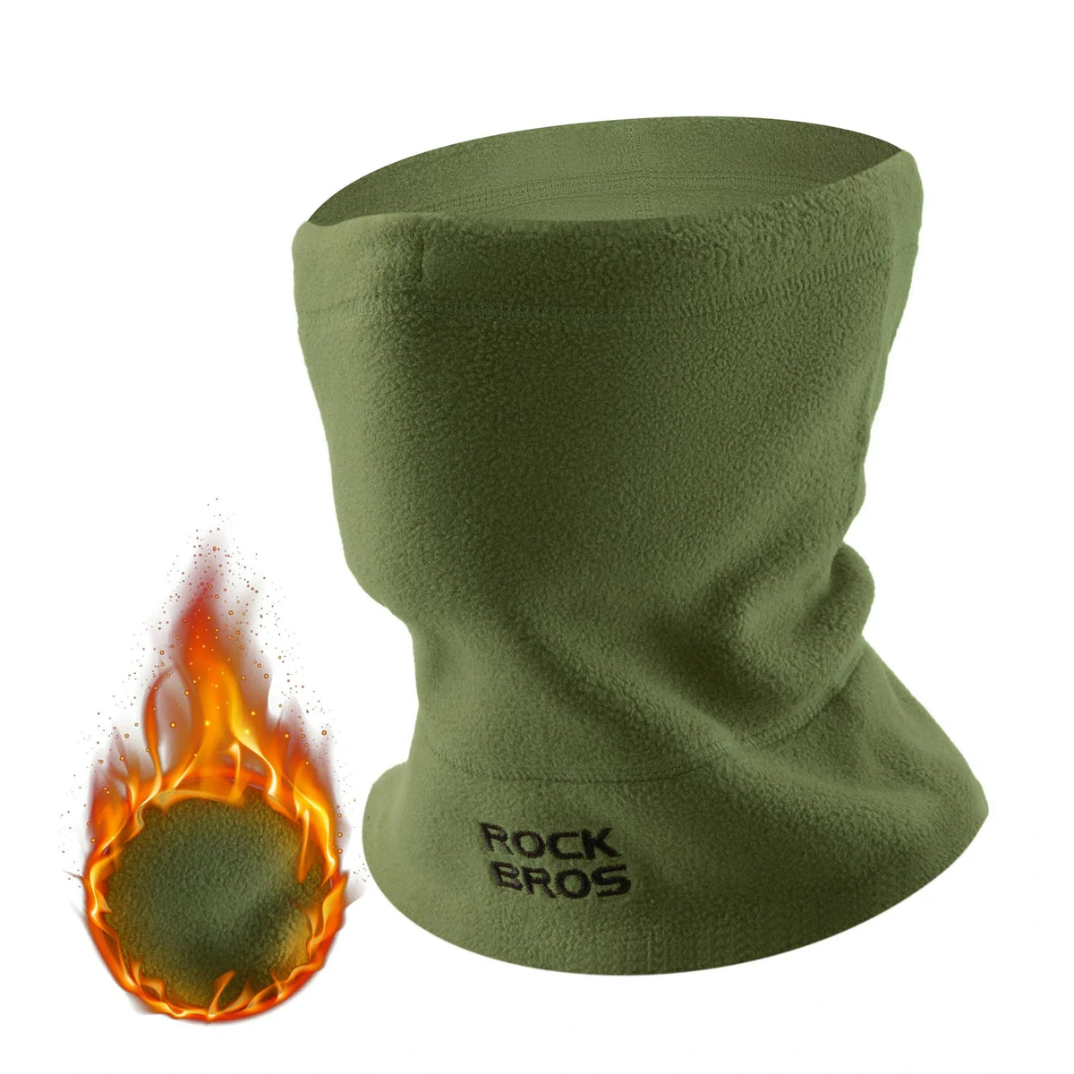 ROCKBROS Bufanda tubular de invierno de forro polar, braga térmica para el cuello, pañuelo multifunción cortaviento