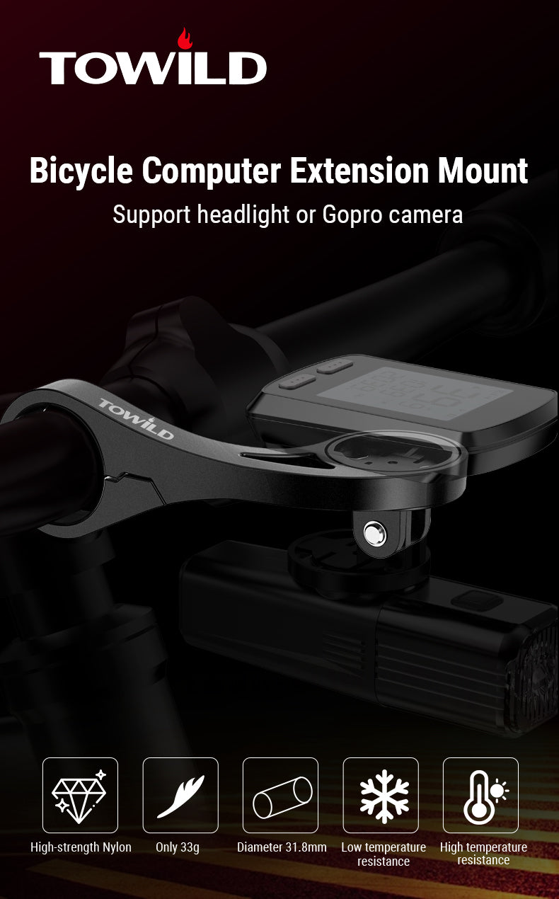 TOWILD AS90 Soporte conectado a manillar para Linterna, GoPro, Garmin.