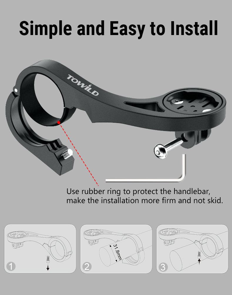 TOWILD AS90 Soporte conectado a manillar para Linterna, GoPro, Garmin.