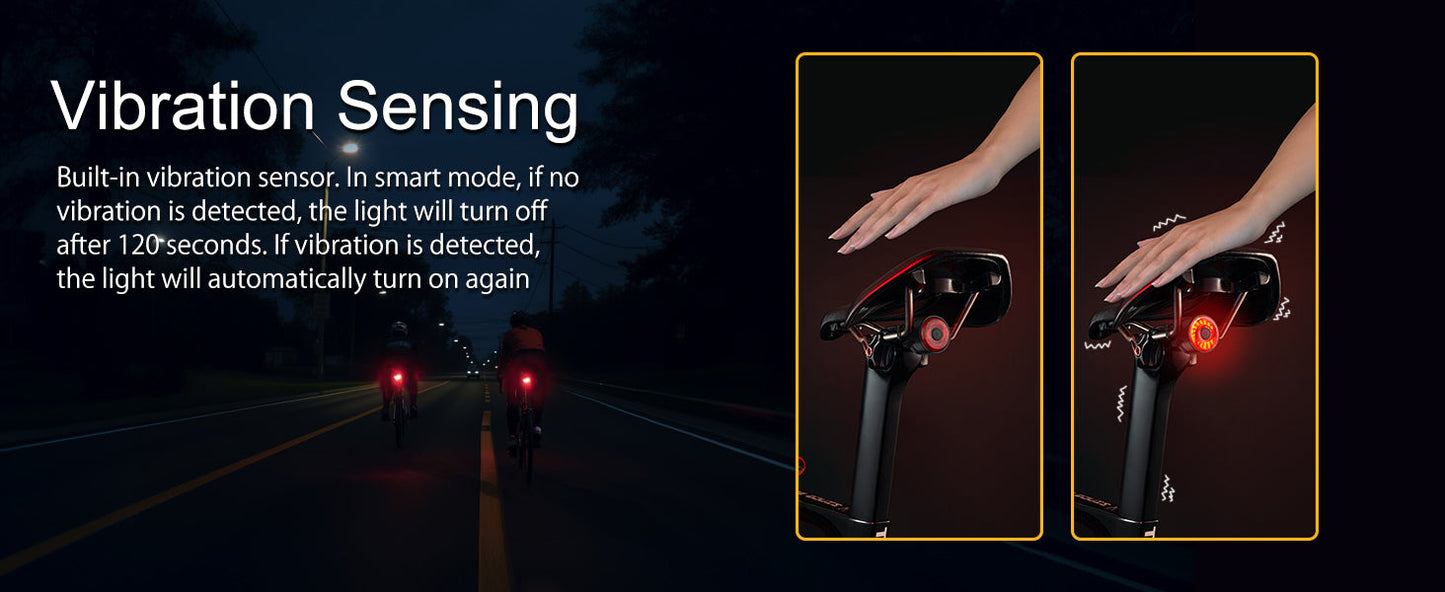 TOWILD TL03 Luz trasera de bicicleta con detección automática de frenado.