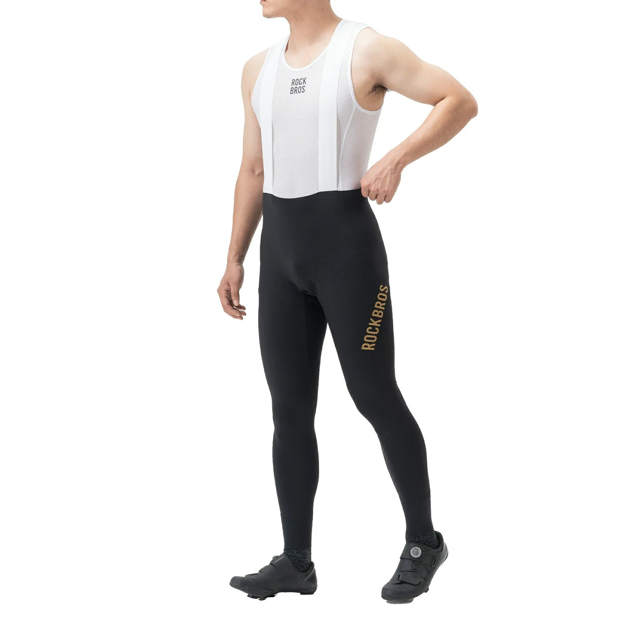 ROCKBROS Culote con Tirantes Pantalón de Ciclismo para Hombre con Acolchado, Transpirable de Secado Rápido