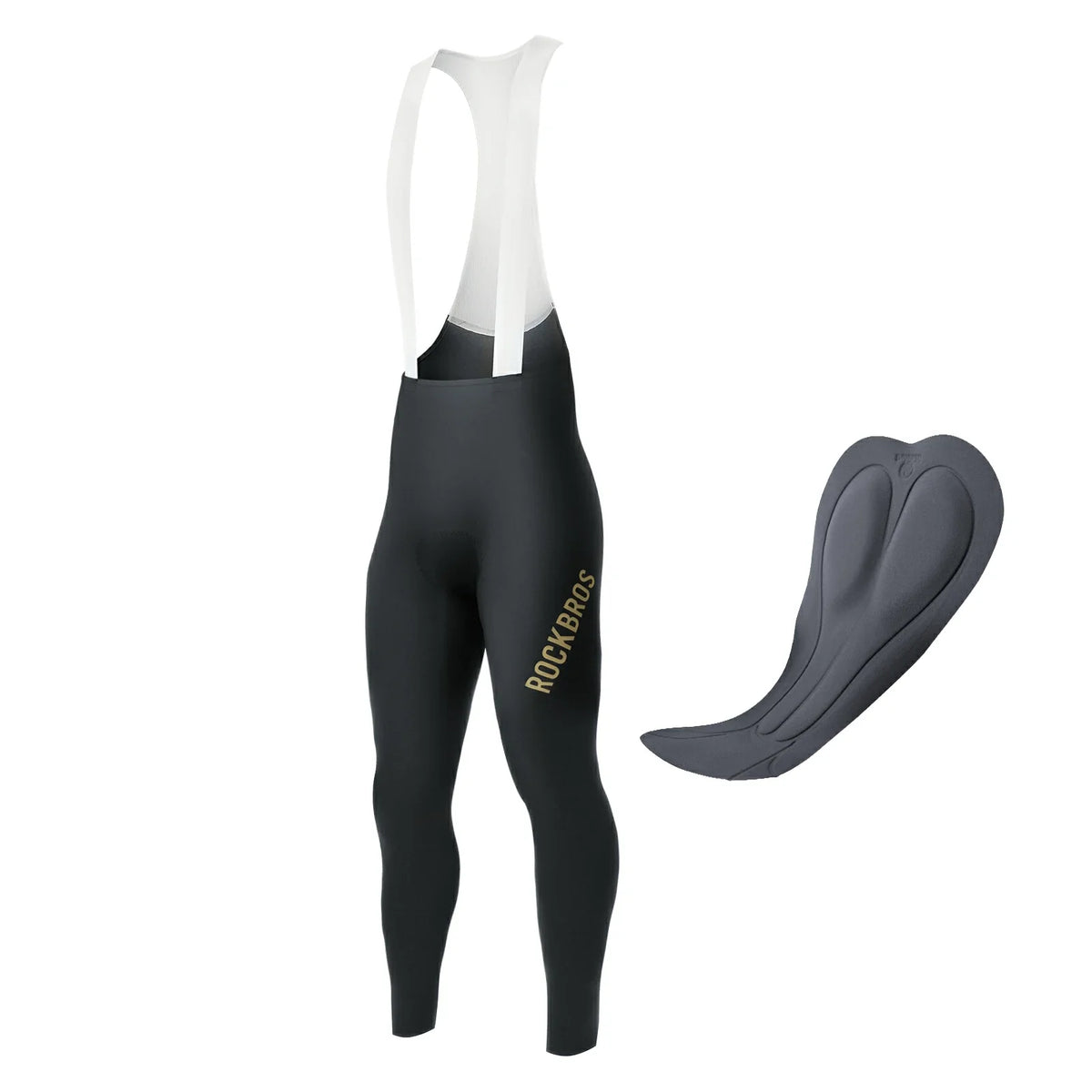 ROCKBROS Culote con Tirantes Pantalón de Ciclismo para Hombre con Acolchado, Transpirable de Secado Rápido