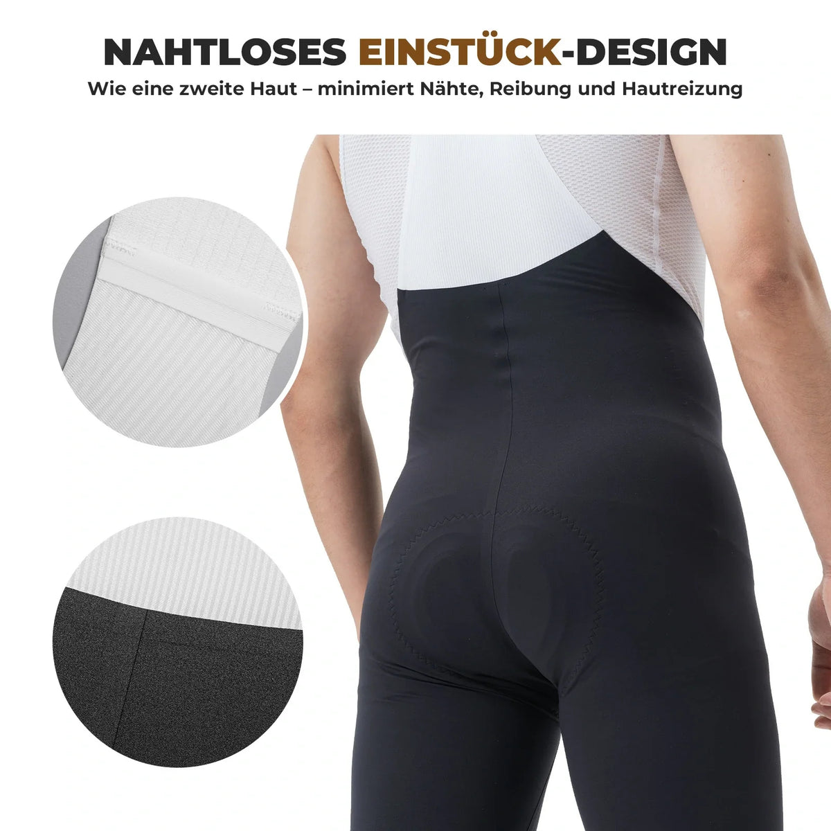 ROCKBROS Culote con Tirantes Pantalón de Ciclismo para Hombre con Acolchado, Transpirable de Secado Rápido