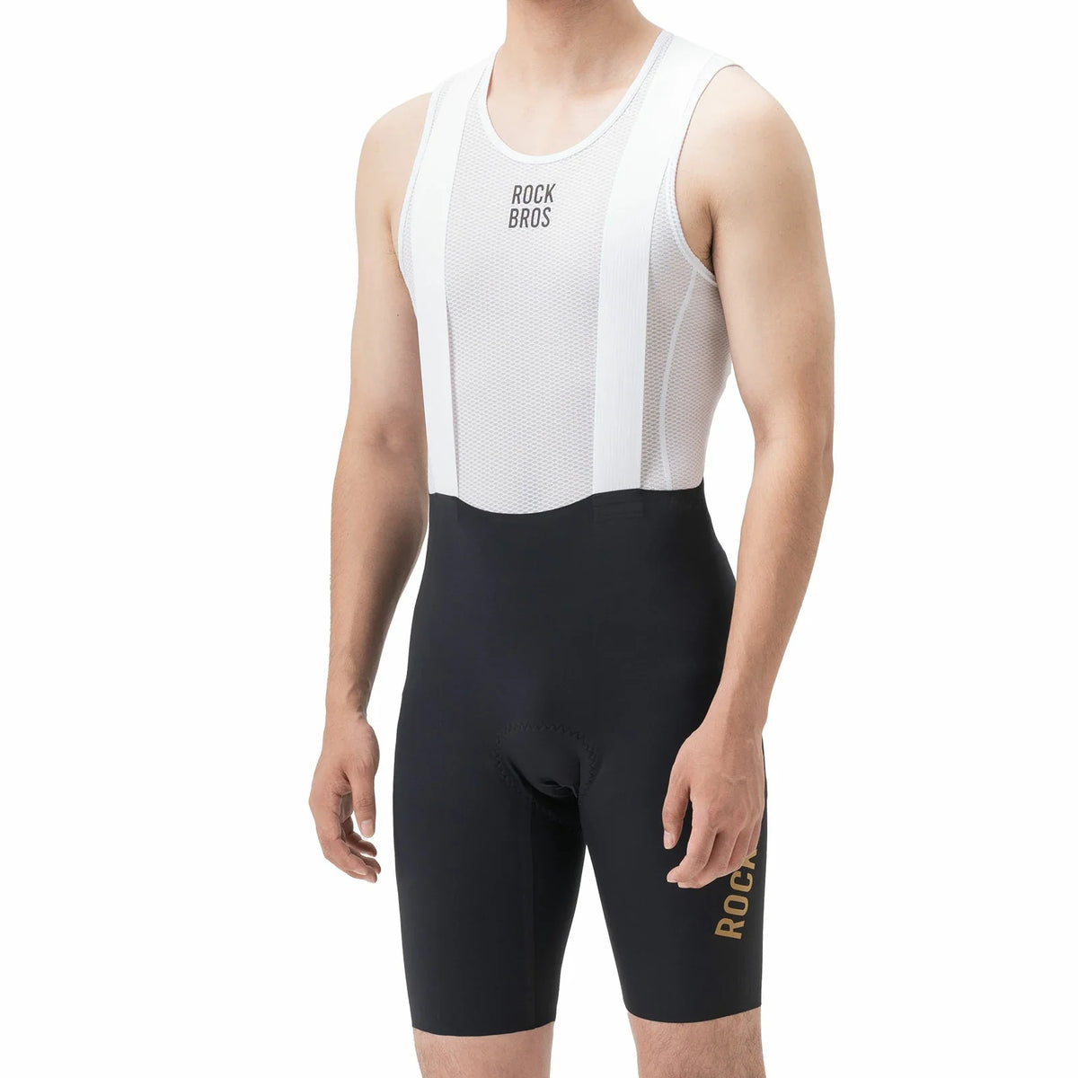 ROCKBROS Culote con tirantes para bicicleta con badana para hombre, Sin costuras Transpirable