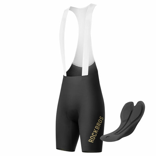 ROCKBROS Culote con tirantes para bicicleta con badana para hombre, Sin costuras Transpirable