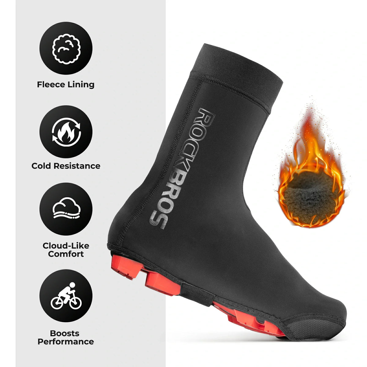ROCKBROS Cubrezapatillas para Bicicleta Impermeable Shoecover Protección contra el Frío para Ciclismo