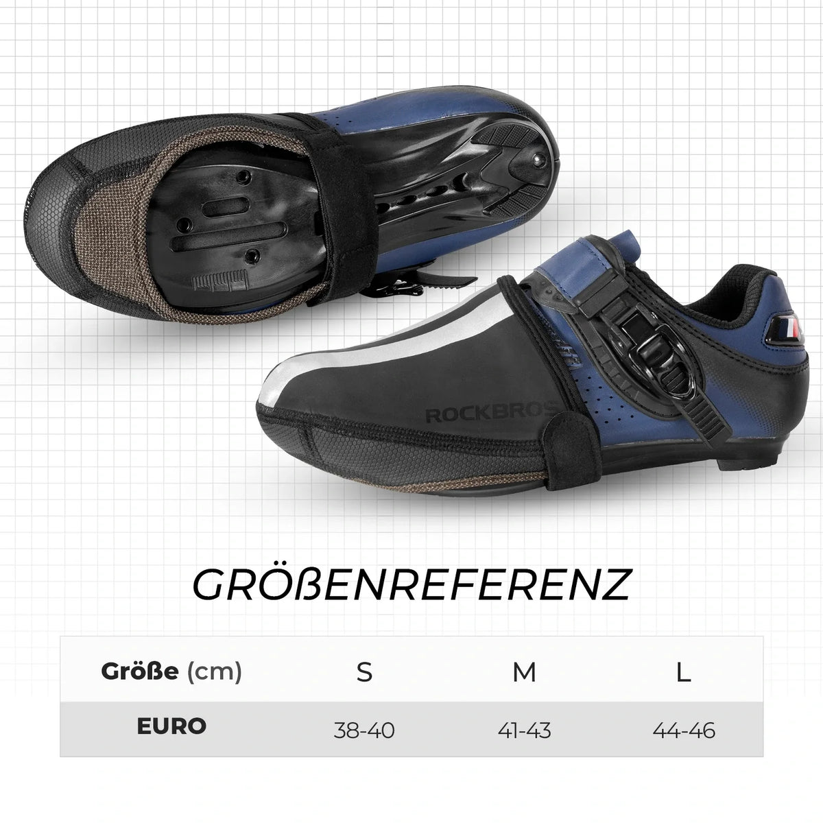 ROCKBROS Cubrezapatillas Bicicleta Impermeables Cubrebotas Cortavientos Reflectantes