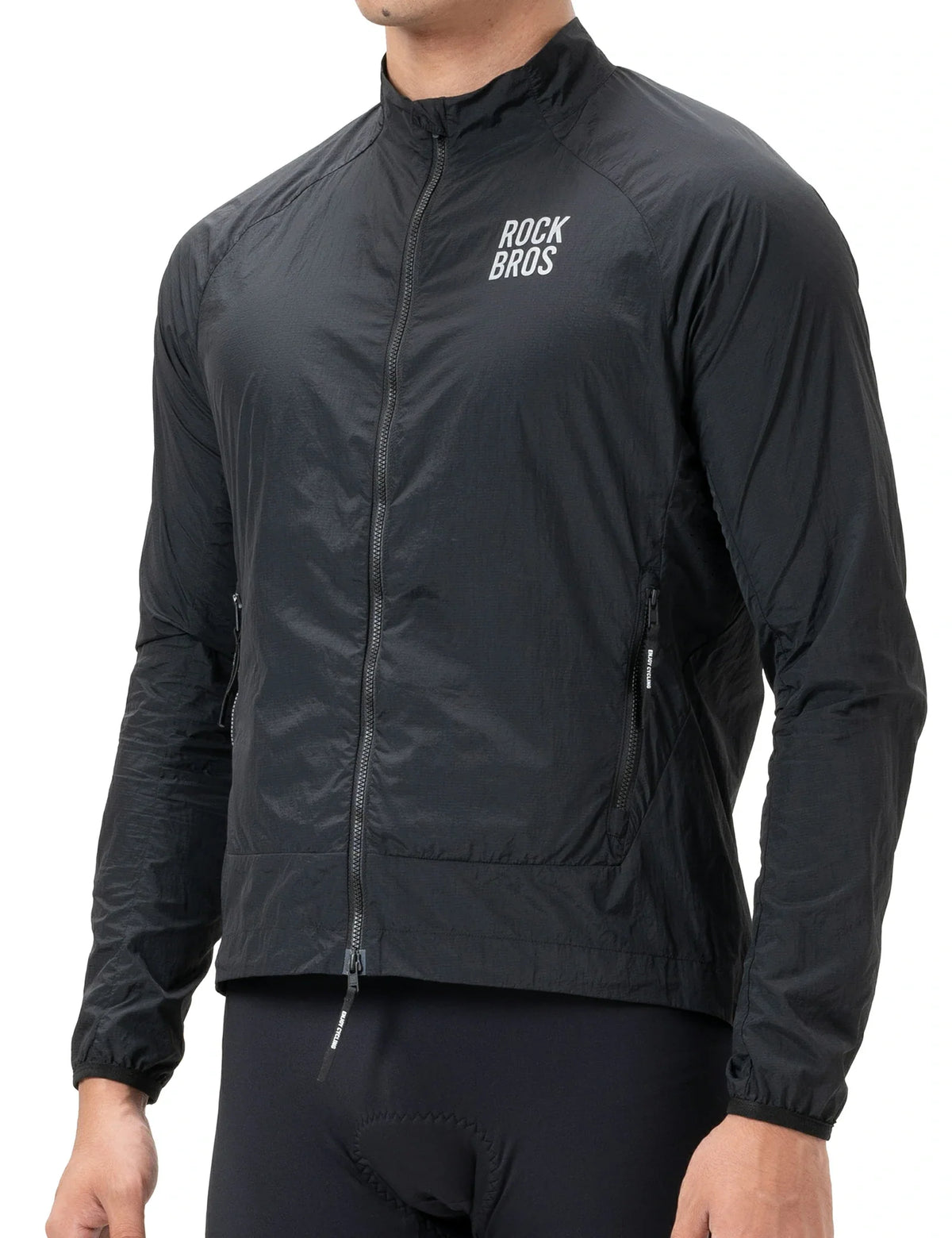 ROCKBROS Chaqueta de ciclismo cortavientos, ligera, transpirable, de secado rápido, plegable