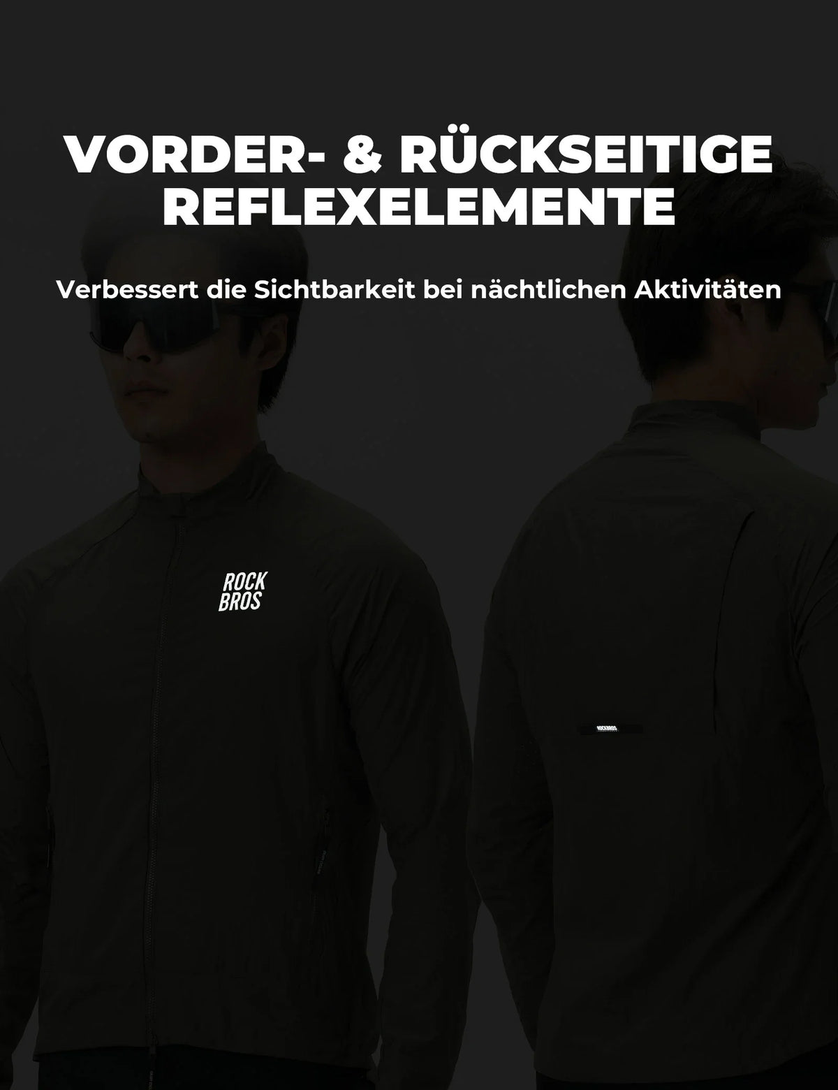 ROCKBROS Chaqueta de ciclismo cortavientos, ligera, transpirable, de secado rápido, plegable