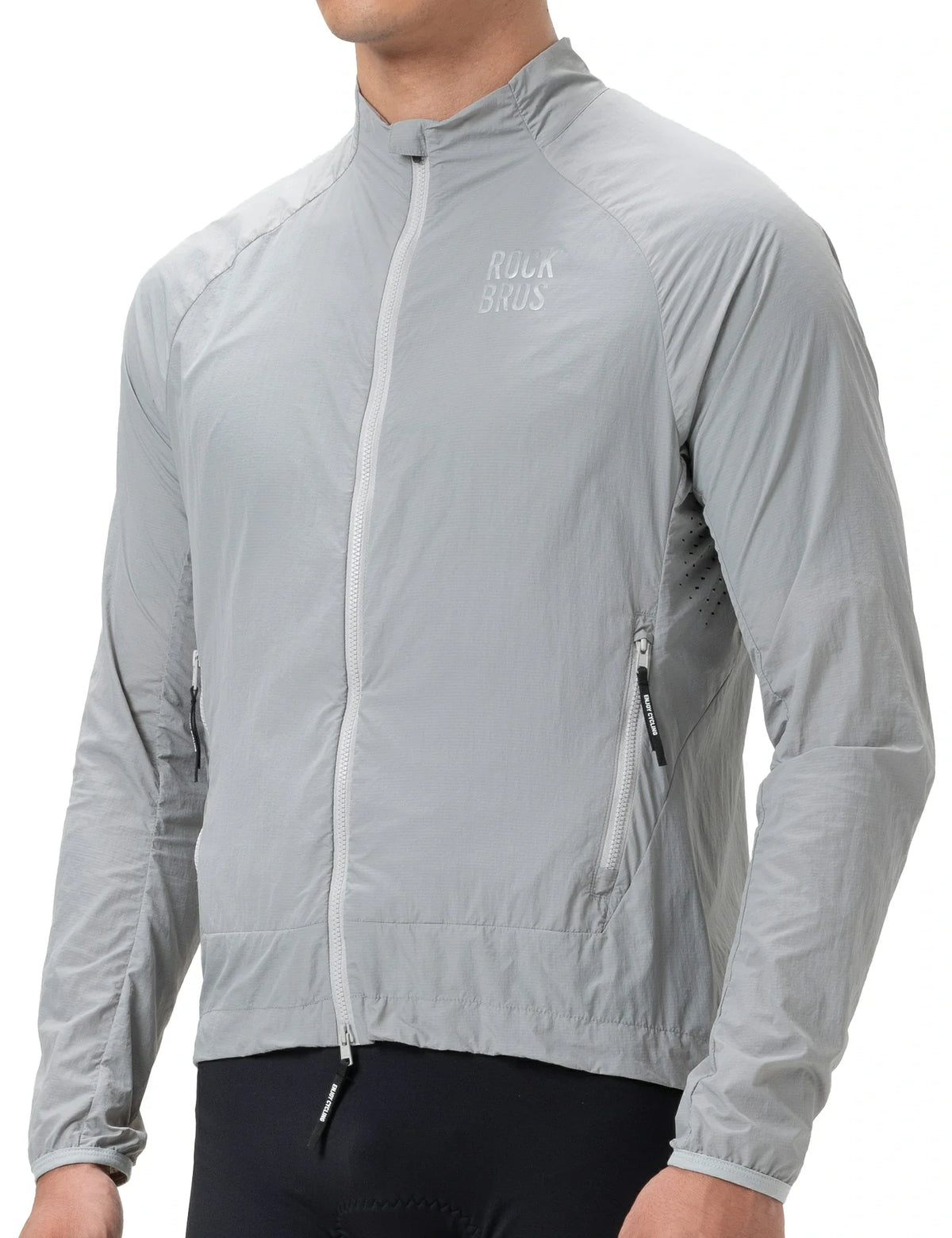 ROCKBROS Chaqueta de ciclismo cortavientos, ligera, transpirable, de secado rápido, plegable