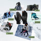 ROCKBROS Guantes de invierno para bicicleta con pantalla táctil - Térmicos acolchados y reflectantes