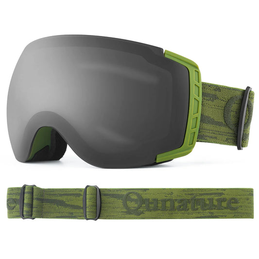 Gafas de esquí Qunature, gafas de snowboard, antivaho UV400 mujeres/hombres para usuarios de gafas