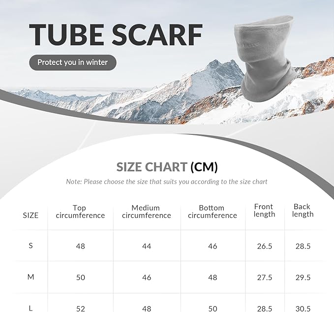 Qunature Calentador de Cuello de Invierno Bufanda de Tubo de esquí Polar Grueso a Prueba de Viento Transpirable Bufanda térmica para el Cuello Mujeres y Hombres para Deportes al Aire Libre Esquí Correr Ciclismo Snowboard