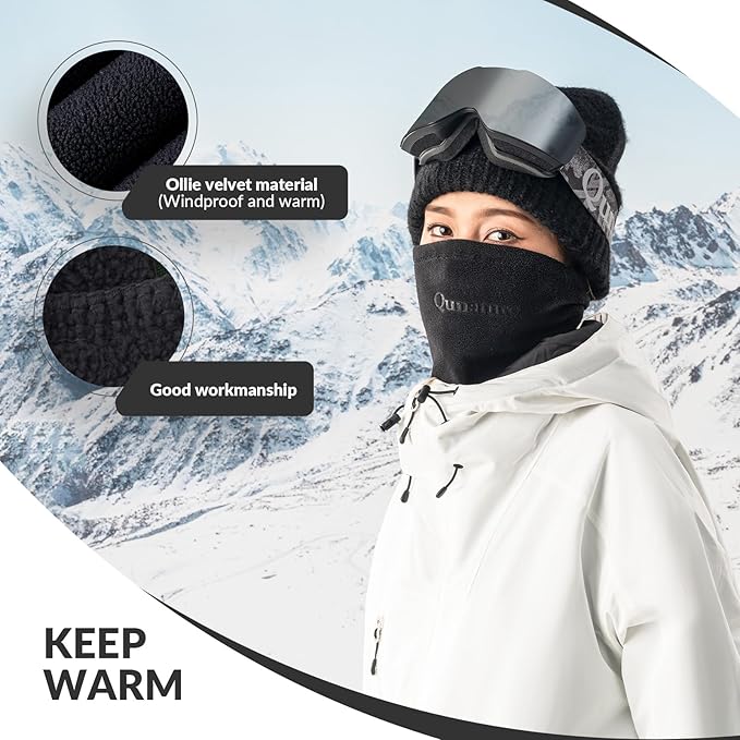 Qunature Pasamontañas de invierno cálido pasamontañas térmico a prueba de viento máscara de esquí para actividades al aire libre como ciclismo motociclismo snowboard esquí calentador de cuello para mujeres/hombres unisex