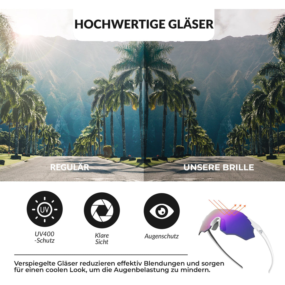 ROCKBROS Gafillas de ciclismo Fotocromáticas Protección UV400 Sin montura -SWIFT