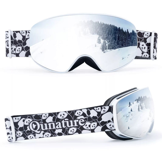 Gafas de esquí Qunature, gafas de snowboard para niños y adultos que usan gafas, antivaho