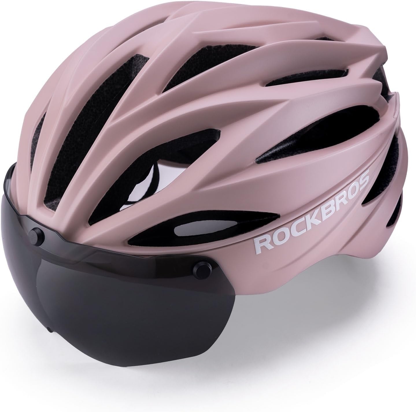 ROCKBROS Casco de bicicleta para adultos con visera magnética extraíble transpirable ajustable para hombres y mujeres 58-62 cm